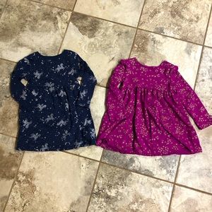 Toddler Girl 3T Dresses (2) Unicorn and Gold Glitter Flowers